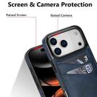 For iPhone 17 Pro Max Litchi Leather Skin Card Slots Phone Case(Blue) - 3
