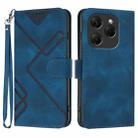 For Tecno Spark 20 Pro Line Pattern Skin Feel Leather Phone Case(Royal Blue) - 1