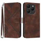 For Tecno Spark 20 Pro Line Pattern Skin Feel Leather Phone Case(Coffee) - 1