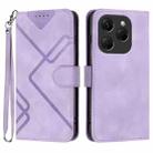 For Tecno Spark 20 Pro Line Pattern Skin Feel Leather Phone Case(Light Purple) - 1