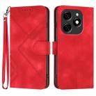 For Tecno Spark 20 Line Pattern Skin Feel Leather Phone Case(Red) - 1