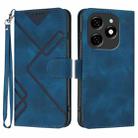 For Tecno Spark 20 Line Pattern Skin Feel Leather Phone Case(Royal Blue) - 1