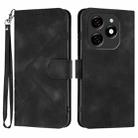 For Tecno Spark 20 Line Pattern Skin Feel Leather Phone Case(Black) - 1