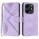 For Tecno Spark 20 Line Pattern Skin Feel Leather Phone Case(Light Purple) - 1