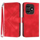 For Tecno Spark Go 2024 Line Pattern Skin Feel Leather Phone Case(Red) - 1