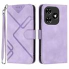 For Tecno Spark Go 2024 Line Pattern Skin Feel Leather Phone Case(Light Purple) - 1