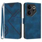 For Tecno Camon 20 Premier Line Pattern Skin Feel Leather Phone Case(Royal Blue) - 1