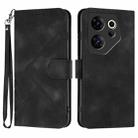 For Tecno Camon 20 Premier Line Pattern Skin Feel Leather Phone Case(Black) - 1