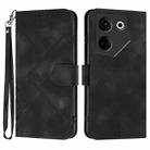 For Tecno Camon 20/20 Pro 4G Line Pattern Skin Feel Leather Phone Case(Black) - 1