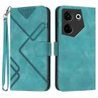 For Tecno Camon 20/20 Pro 4G Line Pattern Skin Feel Leather Phone Case(Light Blue) - 1