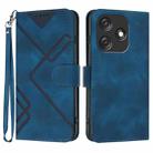 For Tecno Spark 10C Line Pattern Skin Feel Leather Phone Case(Royal Blue) - 1