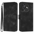 For Tecno Spark 10C Line Pattern Skin Feel Leather Phone Case(Black) - 1