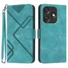 For Tecno Spark 10C Line Pattern Skin Feel Leather Phone Case(Light Blue) - 1