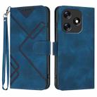 For Tecno Spark 10 4G Line Pattern Skin Feel Leather Phone Case(Royal Blue) - 1