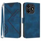 For Tecno Spark 10 Pro Line Pattern Skin Feel Leather Phone Case(Royal Blue) - 1