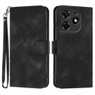 For Tecno Spark 10 Pro Line Pattern Skin Feel Leather Phone Case(Black) - 1