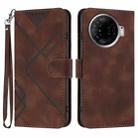 For Tecno Camon 30 Pro Line Pattern Skin Feel Leather Phone Case(Coffee) - 1
