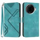 For Tecno Camon 30 Pro Line Pattern Skin Feel Leather Phone Case(Light Blue) - 1