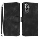 For Tecno Pova 4 Line Pattern Skin Feel Leather Phone Case(Black) - 1