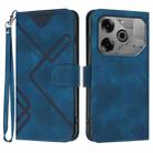 For Tecno Pova 6 Pro Line Pattern Skin Feel Leather Phone Case(Royal Blue) - 1