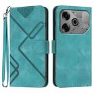 For Tecno Pova 6 Pro Line Pattern Skin Feel Leather Phone Case(Light Blue) - 1