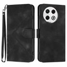 For Tecno Spark 30 Pro 4G Line Pattern Skin Feel Leather Phone Case(Black) - 1