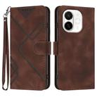For Tecno Spark 30C 5G / Pop 9 5G Line Pattern Skin Feel Leather Phone Case(Coffee) - 1