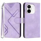 For Tecno Spark 30C 5G / Pop 9 5G Line Pattern Skin Feel Leather Phone Case(Light Purple) - 1