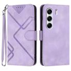 For Tecno Camon 40 4G Line Pattern Skin Feel Leather Phone Case(Light Purple) - 1