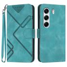 For Tecno Camon 40 4G Line Pattern Skin Feel Leather Phone Case(Light Blue) - 1