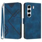 For Tecno Camon 40 Pro 4G Line Pattern Skin Feel Leather Phone Case(Royal Blue) - 1