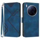 For Tecno Camon 40 Premier Line Pattern Skin Feel Leather Phone Case(Royal Blue) - 1