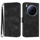 For Tecno Camon 40 Premier Line Pattern Skin Feel Leather Phone Case(Black) - 1