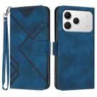 For Tecno Spark 40 4G Line Pattern Skin Feel Leather Phone Case(Royal Blue) - 1