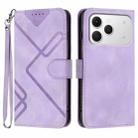 For Tecno Spark 40 4G Line Pattern Skin Feel Leather Phone Case(Light Purple) - 1