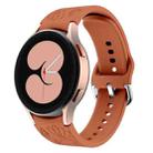 For Samsung Galaxy Watch 6 Butterfly Flower Embossed Silicone Watch Band(Brown) - 1