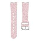 For Samsung Galaxy Watch 6 Ethnic Style Flowers Embossed Silicone Watch Band(Pink) - 4