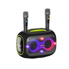 HOPESTAR Party Box 120W Karaoke Bluetooth Speaker with 2 Microphones(Black) - 1