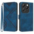 For Infinix Hot 40 Line Pattern Skin Feel Leather Phone Case(Royal Blue) - 1