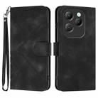 For Infinix Hot 40 Line Pattern Skin Feel Leather Phone Case(Black) - 1