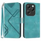 For Infinix Hot 40 Line Pattern Skin Feel Leather Phone Case(Light Blue) - 1