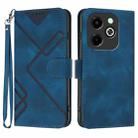 For Infinix Hot 40i Line Pattern Skin Feel Leather Phone Case(Royal Blue) - 1