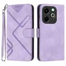 For Infinix Hot 40i Line Pattern Skin Feel Leather Phone Case(Light Purple) - 1