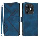 For Infinix Smart 8 Line Pattern Skin Feel Leather Phone Case(Royal Blue) - 1