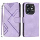 For Infinix Smart 8 Line Pattern Skin Feel Leather Phone Case(Light Purple) - 1