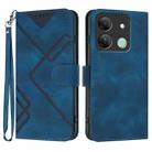 For Infinix Smart 7 HD Line Pattern Skin Feel Leather Phone Case(Royal Blue) - 1