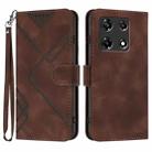 For Infinix Note 30 Pro Line Pattern Skin Feel Leather Phone Case(Coffee) - 1
