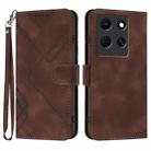 For Infinix Note 30 5G Line Pattern Skin Feel Leather Phone Case(Coffee) - 1