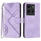For Infinix Note 30 5G Line Pattern Skin Feel Leather Phone Case(Light Purple) - 1