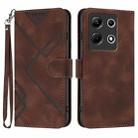 For Infinix Note 30 4G Line Pattern Skin Feel Leather Phone Case(Coffee) - 1